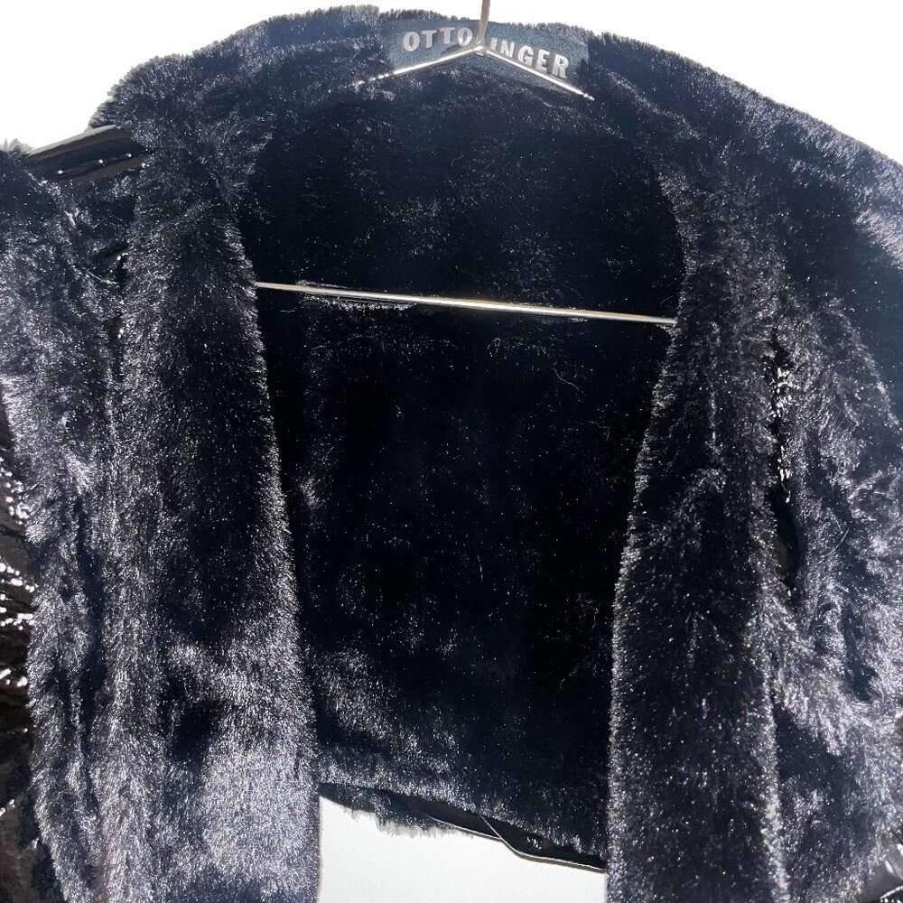 OTTOLINGER FAUX SHEARLING L BLACK TWO PIECE JACKET